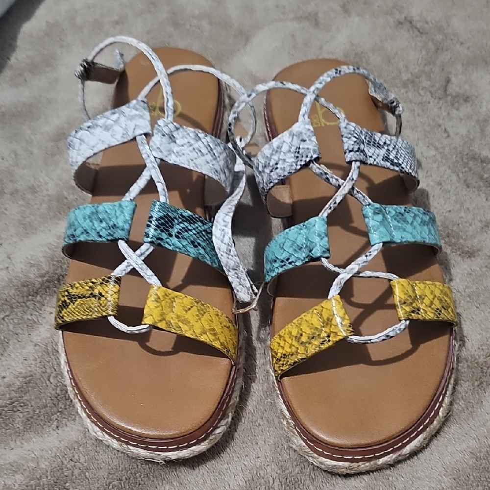 Chic Snake Print Strappy Sandals